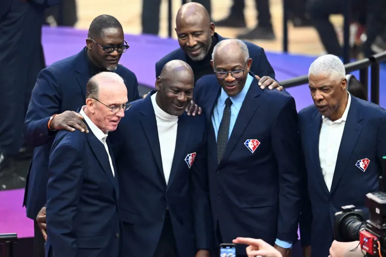 Michael Jordan, Julius Erving, Bob McAdoo i James Worthy