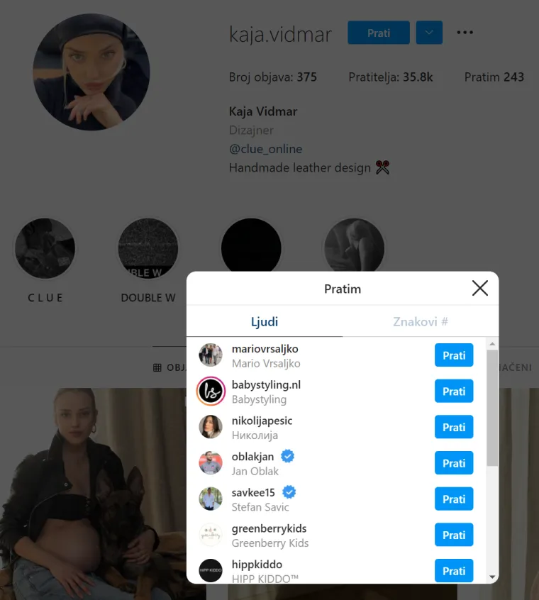 Govorkanja su potaknula i njihove aktivnosti na društvenim mrežama. Naime, Kaja na Instagramu prati Šimina brata, Maria Vrsaljka, a Šime je na Instagramu zapratio i Kajinu sestru Laru.