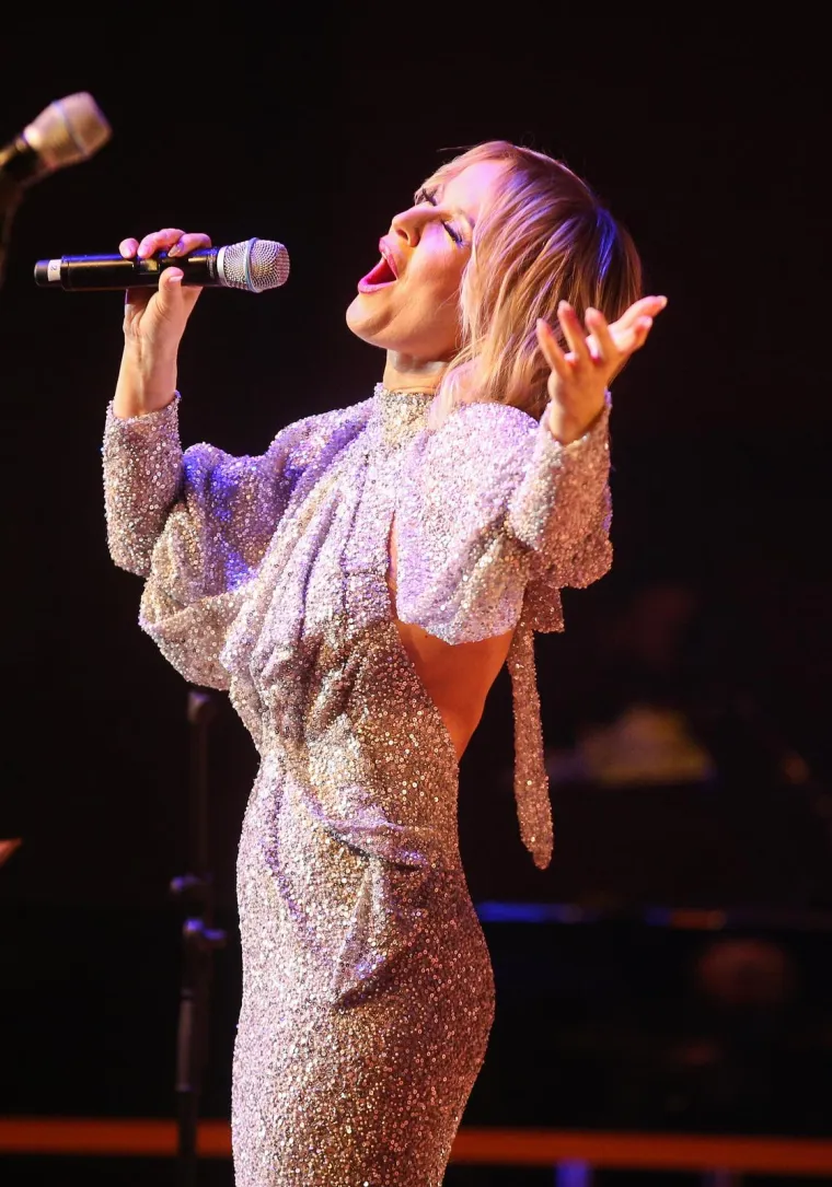 Danijela Martinović zasjala u haljini neobičnog kroja,: Iz publike su je bodrili Iva Todorić i Gra&scaron;in vjenčani kum