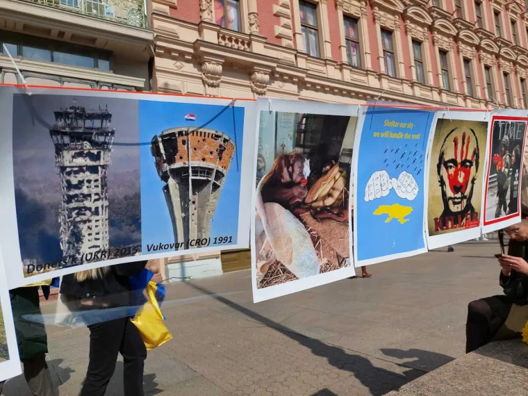 Antiratni skup u Zagrebu za podr&scaron;ku Ukrajini: Zaustavite rusku agresiju!