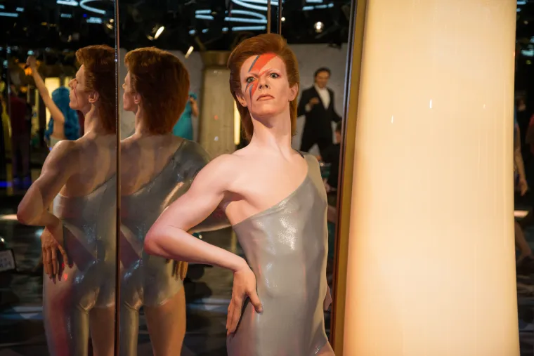 Desna zjenica Davida Bowieja je trajno proširena nakon što ga je prijatelj George Underwood udario u školskoj tučnjavi. Svađa je navodno bila zbog jedne djevojke. Bez obzira na o sve, momci su ostali jako dobri prijatelji, a George je za neke Davidove albume kasnije napravio vizuale. Zbog proširene se zjenice misli kako David ima oči različitih boja, no to nije tako.