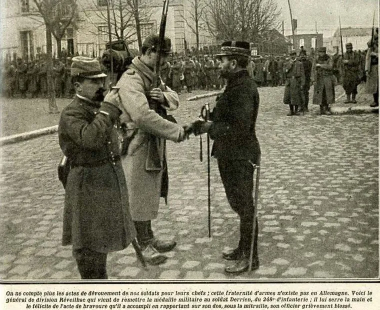 Zapovjednik topništva Raoul Berube odbio je generalovu naredbu da puca na svoje ljude tijekom Prvog svjetskog rata. Francuska 336. pješačka pukovnija 7. ožujka 1915. godine dobila je naredbu da napadne ukopane njemačke mitraljeske postrojbe. Napadi su trajali dva dana, a kad je zapovjednik divizije, general Geraud Reveilhac, naredio još jedan napad, 21. satnija je to odbila. Bijesan, Reveilhac je naredio svom zapovjedniku topništva, pukovniku Berubeu, da puca na svoje trupe. On je to odbio. Njegov pothvat ovjekovječen je u filmu &quot;Staze slave&quot; Stanleya Kubricka.