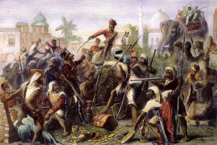 Indijski vojnici odbili su koristiti streljivo podmazano svinjskom i goveđom mašću, što je izazvalo pobunu 1857. godine. Naime, tada je 90 sipoja (indijskih pješaka), koji su služili pod britanskom 3. bengalskom lakom konjičkom pukovnijom, odbilo koristiti sporno streljivo. Oni su 8. svibnja na vojnom sudu proglašeni krivima za neposlušnost, a indijska pobuna počela je dva dana kasnije. Britanci su u konačnici ugušili pobunu i preuzeli su kontrolu nad Indijom, uspostavivši Britansku vlast koja će trajati do 1947. godine.