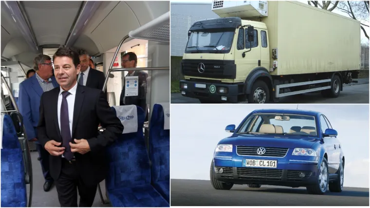 Direktor HŽ Putničkog prijevoza, Željko Ukić (HDZ), vjerojatno smatra da je teret lakše prevoziti kamionom nego vlakom. Zato u svom vlasništvu ima Mercedesov kamion iz 1986. godine kojeg cijeni na tek 10.000 kuna. Ni njegov automobil nije puno veće vrijednosti jer se radi o 18.000 kuna vrijednom VW Passatu iz 2002. Ako Ukiću pak cijeli teret ne stane u kamion, onda može od supruge posuditi auto-prikolicu vrijednu 3.000 kuna