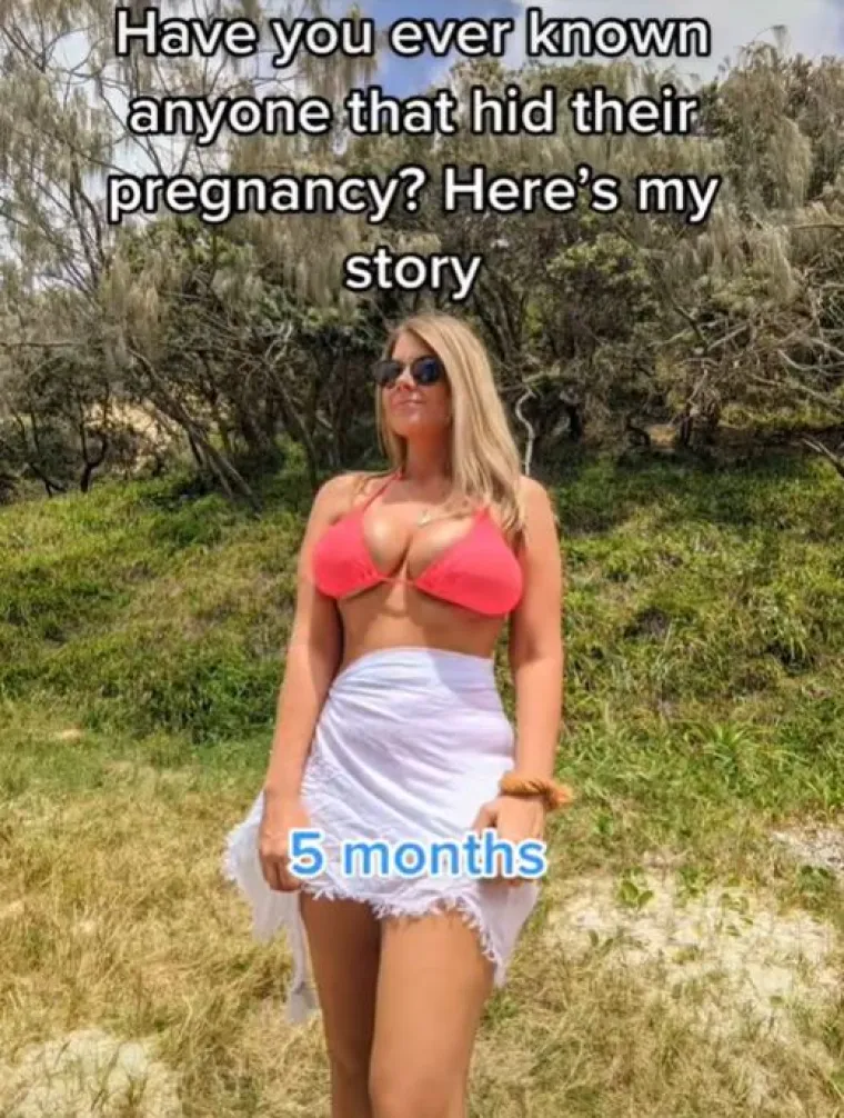 U videu koji je mlada majka objavila na svom TikTok profilu, The Harris Family, rekla je: &quot;Jeste li ikada poznavali nekoga tko je skrivao trudnoću? – Evo moje priče.&quot; Na fotografiji je u 5. mjesecu trudnoće, na kojoj se trudnički stomak uopće ne nazire.