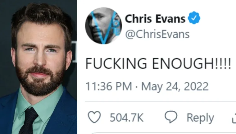&quot;Jebeno je dosta&quot;, napisao je glumac Chris Evans na Twitteru.