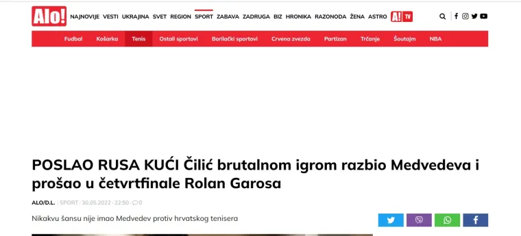 Marinova pobjeda odjeknula u susjedstvu: 'Hrvat razbio Medvedeva, ovo su dobre vijesti za Novaka'