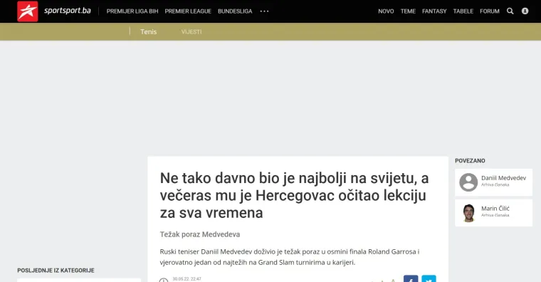 Marinova pobjeda odjeknula u susjedstvu: 'Hrvat razbio Medvedeva, ovo su dobre vijesti za Novaka'