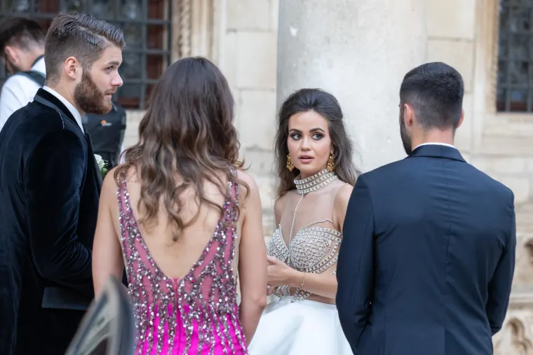 Bruno Petković i Dejan Lovren s pratnjama stigli na vjenčanje Duje Ćaleta-Cara i Adriane