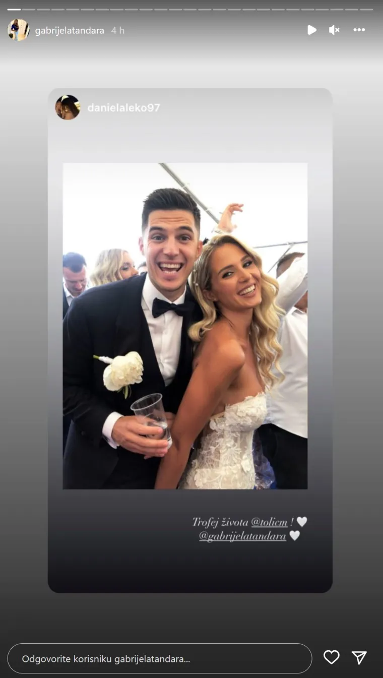 Nogometaš Marko Tolić oženio najljepšu hrvatsku WAGS-icu: Gabrijela Tandara sve je očarala u raskošnoj vjenčanici