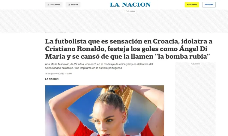 O našoj Ana Mariji pišu svi živi, od Argentine do Engleske: 'Ona je najzgodnija nogometašica na svijetu'