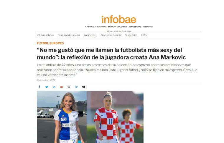 O našoj Ana Mariji pišu svi živi, od Argentine do Engleske: 'Ona je najzgodnija nogometašica na svijetu'