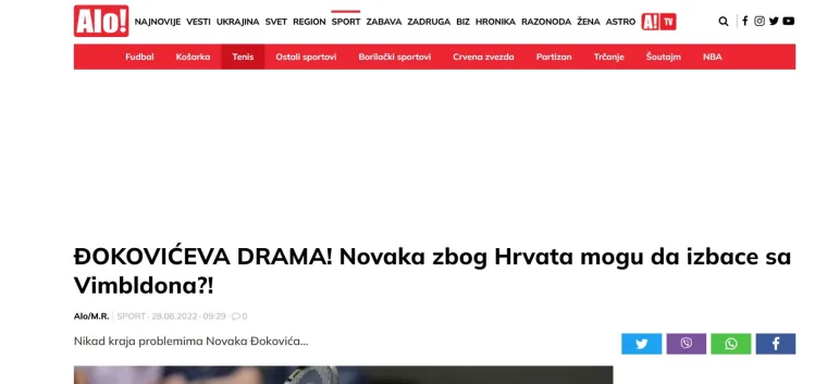 Čilić izazvao paniku u Srbiji: 'Đoković bi zbog Hrvata mogao biti izbačen s Wimbledona'
