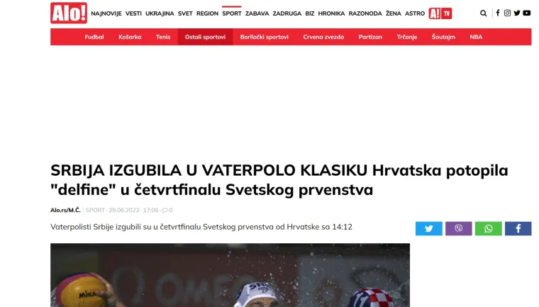 Srpski portali u šoku nakon poraza Delfina: 'Bolan poraz od Hrvata, prejaki su za nas'