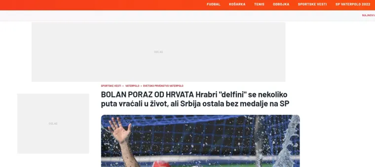 Srpski portali u šoku nakon poraza Delfina: 'Bolan poraz od Hrvata, prejaki su za nas'