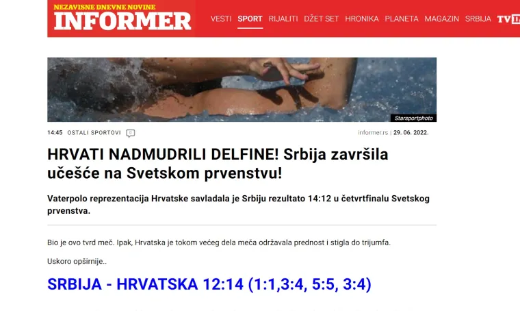 Srpski portali u šoku nakon poraza Delfina: 'Bolan poraz od Hrvata, prejaki su za nas'