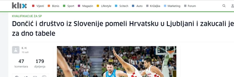 Regija bruji o teškom porazu Hrvatske: 'Dončić i Dragić urnisali Hrvate!'