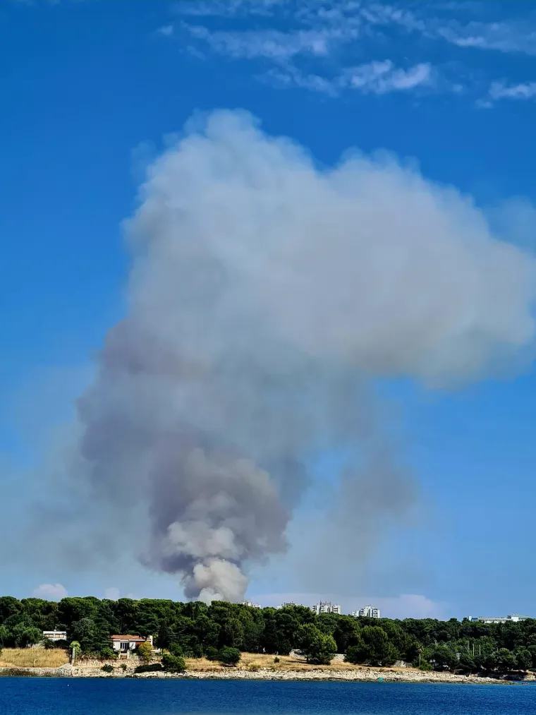 Požar u Istri zahvatio &scaron;umu, vatrogasci se bore da plamen ne dođe do biv&scaron;e streljane
