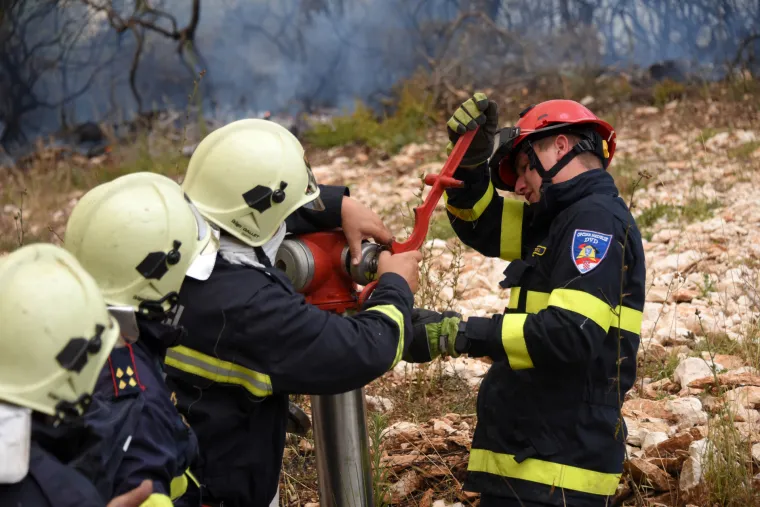 Galerija stra&scaron;nih prizora požara u Puli: Veliki oblak gustog dima nad naseljem, vatrogasci se bore sa stihijom