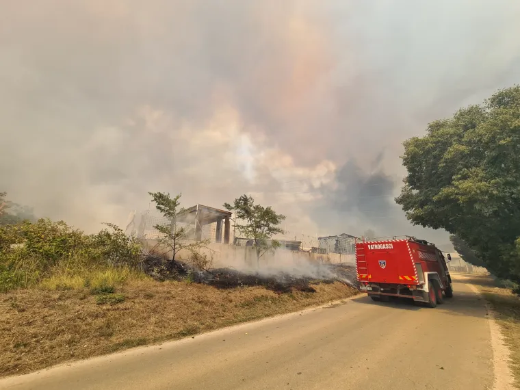 Galerija stra&scaron;nih prizora požara u Puli: Veliki oblak gustog dima nad naseljem, vatrogasci se bore sa stihijom
