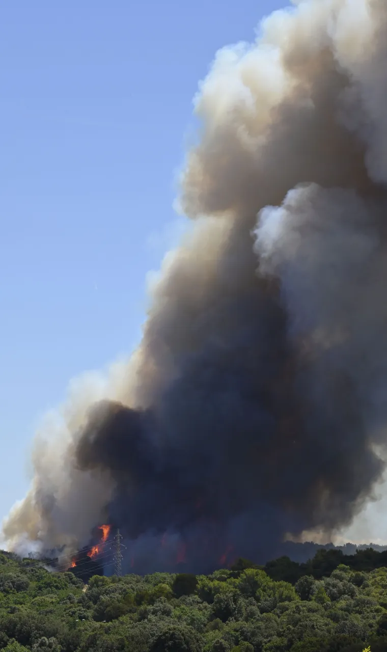 Galerija stra&scaron;nih prizora požara u Puli: Veliki oblak gustog dima nad naseljem, vatrogasci se bore sa stihijom