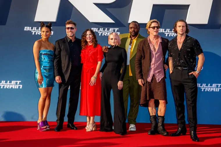 Zazie Beetz, David Leitch, Kelly McCormick, Joey King, Brian Tyree Henry, Brad Pitt i Aaron Taylor-Johnson