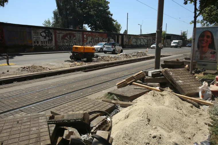 Na dijelu Branimirove ulice radovi na tramvajskoj pruzi - 29.7.2022.