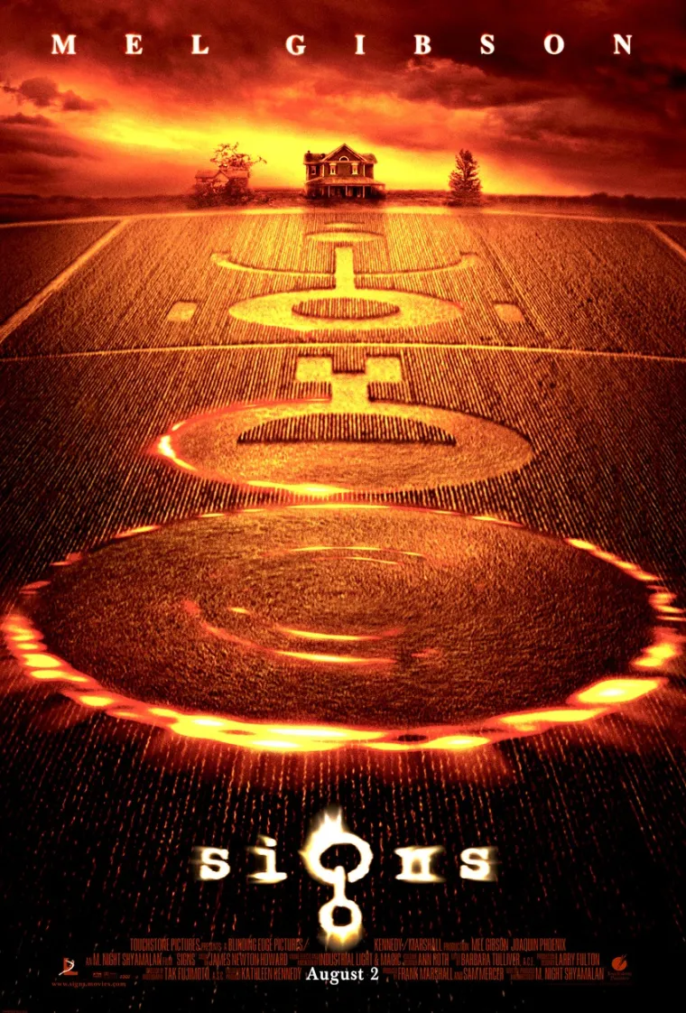 Američki ZF triler &quot;Misteriozni znakovi&quot;  iz 2002. godine u kojem glavne uloge tumače Mel Gibson i Joaquin Phoenix. Radnja prati bivšeg svećenika udovca koji živi sa svojom djecom i bratom na farmi i pronalazi misteriozne krugove u žitu u njihovim poljima.