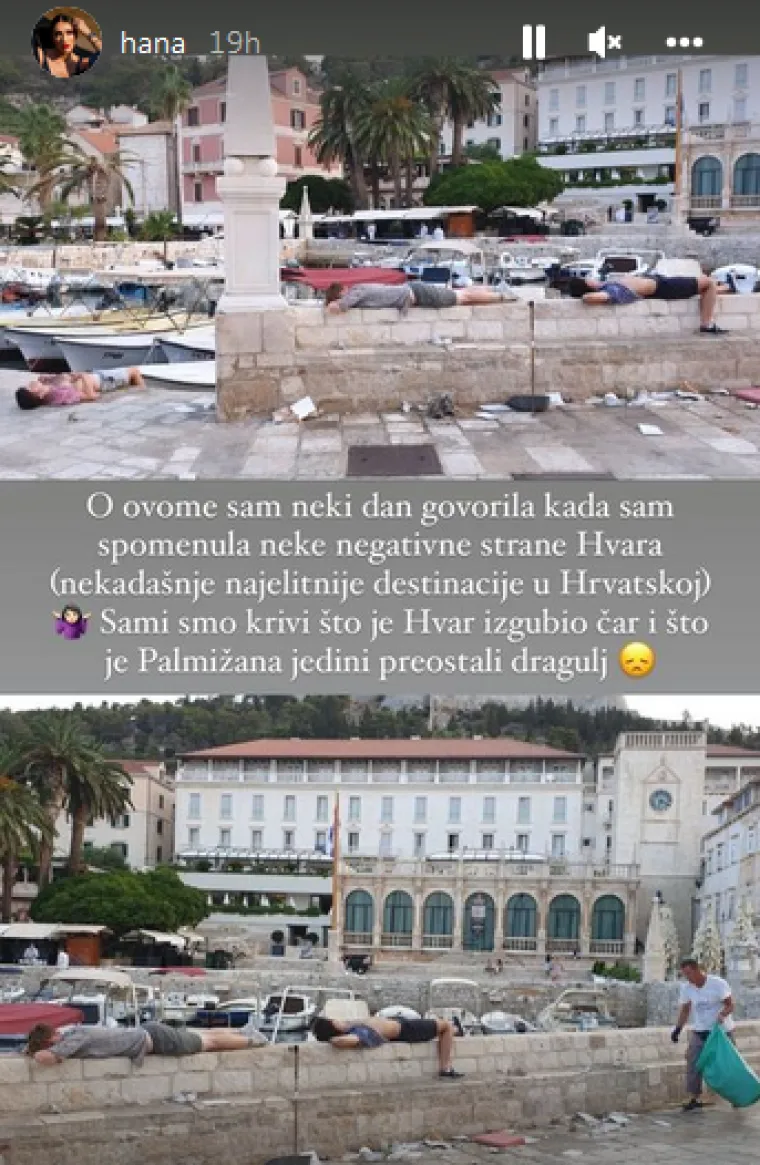 Hana Hadžiavdagić Tabaković na Instagram storyju podijelila je zabrinjavajuće fotke s velog nam otoka Hvara.