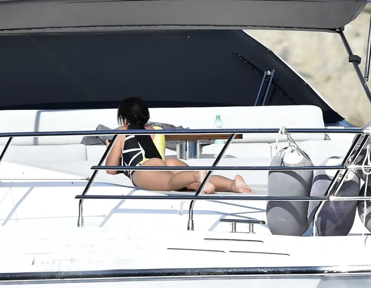 portofino, ITALY  - *EXCLUSIVE*  - Juventus FC footballer Cristiano Ronaldo and his partner Georgina Rodriguez pictured relaxing with friends on a yacht in Portofino.
The superstar footballer looked chilled out as he relaxed on the deck on the yacht with girlfriend Georgina soaking up the sunshine, The footballer than was seen enjoying some lunch with friends!
BACKGRID UK 28 JUNE 2020,Image: 537023415, License: Rights-managed, Restrictions: RIGHTS: WORLDWIDE EXCEPT IN ITALY, Model Release: no