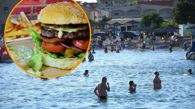 3. Burger za 1250 kuna. Kraken Bar na otoku Viru, nekad sinonim za masovni i jeftini turizam, odlučio je svojim gostima ponuditi ekskluzivne proizvode za koje će morati iske&scaron;irati ogromne cifre Vlasnik Ante Ba&scaron;ić, 26-godi&scaron;nji ugostitelj ne skriva te cijene i kaže da je svjestan da su one mnogima previsoke, no ističe kako je na otoku htio napraviti ne&scaron;to drugačije i luksuznije. "Da, točno je. Burger ko&scaron;ta 1250 kuna. Ali, zbog njega sam svaki put u minusu, jer su sastojci nevjerojatno skupi. Zato ću iduće sezone morati udvostručiti cijenu. Ko&scaron;tat će 2500 kuna", rekao je. U burkeru je pljeskavica od dvije vrste vrhunske i odležane govedine. Grand marnier umak radi se od vrhunskog konjaka, a u burger ulaze i gusja jetra, karamelizirani luk u crnom vinu, rikola uzgojena pomoću UV svjetla u stopostotnom balzamičnom octu, engleski sir za koji su morali dobiti posebne dozvole kako bi ga uvezli, te talijanski sir čija je specijalnost &scaron;to sazrijeva u pećini. Sve se nadopuni cherry rajčicama u vinegrette umaku od mandarina, a da bi iskustvo bilo potpuno na vrh burgera dolazi veliki rep jastoga.