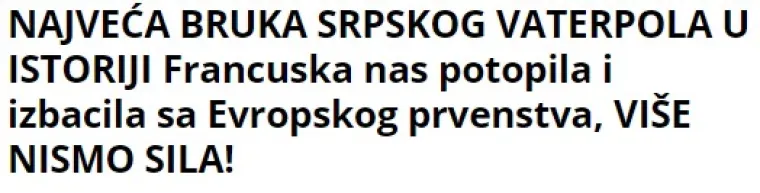 Srbi u potpunom šoku nakon što su njihovi vaterpolisti ispali s Eura u Splitu: 'Najveća bruka u povijesti, više nismo sila...'