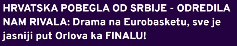 Pobjeda na&scaron;ih ko&scaron;arka&scaron;a glasno odjeknula u Srbiji: 'Ni&scaron;ta od balkanskog klasika?! Hrvati su pobjegli i namjestili nam...'