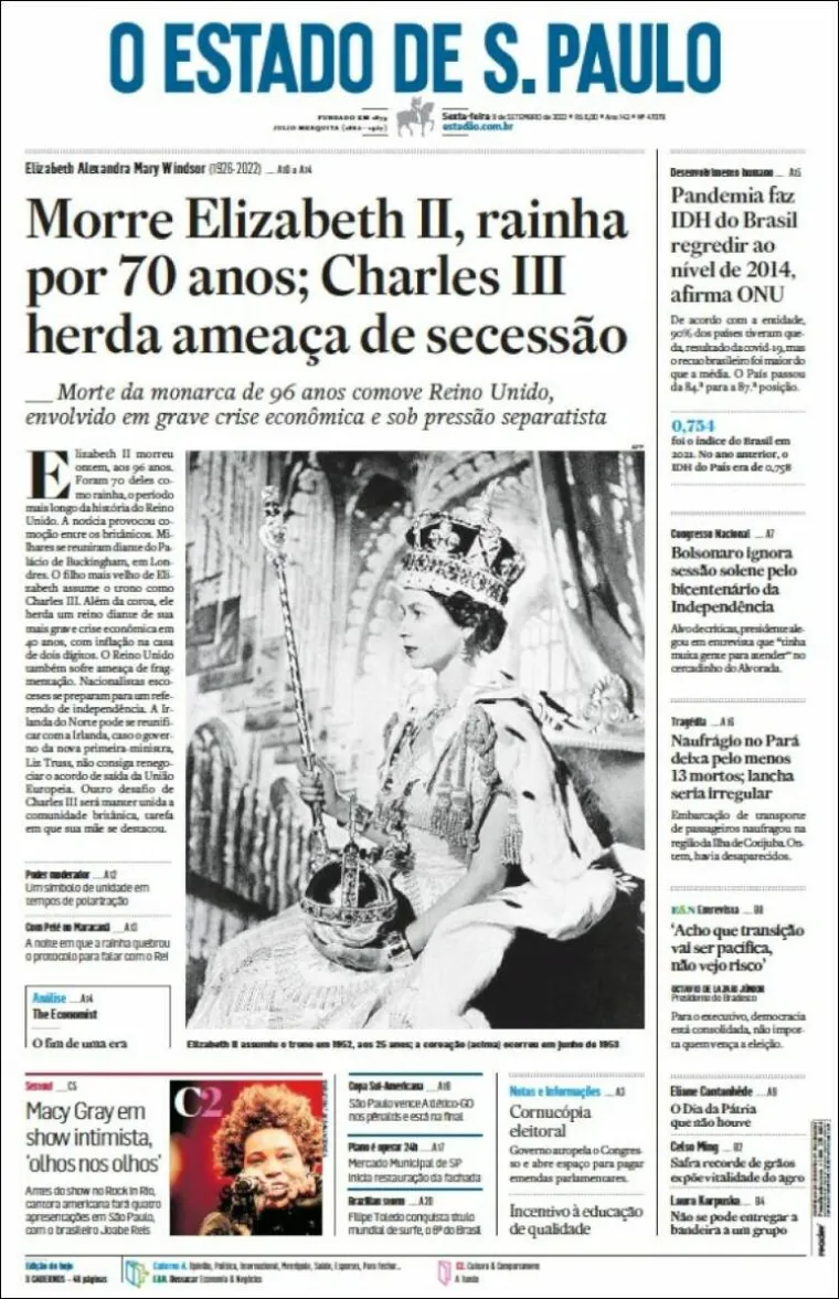 FOTO Naslovnice diljem svijeta, pogledajte kako su najveće novine obilježile smrt Elizabete II