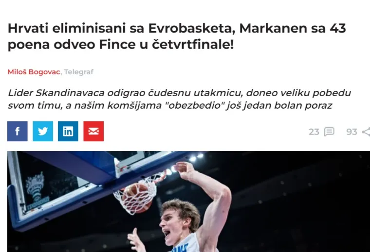 Srpski mediji: 'Hrvati su izre&scaron;etani i eliminirani, odbilo im se namje&scaron;tanje od glavu. Prokletstvo kockastih se nastavlja'