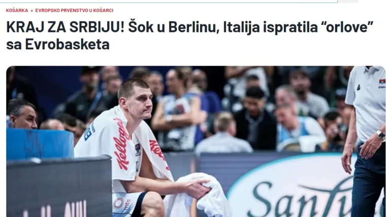 Potresi i u Srbiji zbog ko&scaron;arke: 'Sram vas bilo, ovo je bruka desetljeća, tragedija, crna sudbina. Rafal Talijana eliminirao je Orlove'