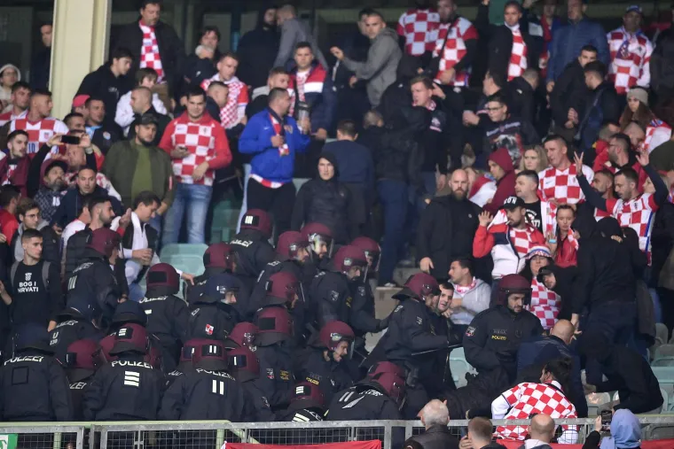 Policija u&scaron;la među Hrvate na Prateru: Do&scaron;lo do sukoba među navijačima, evo o kome se radi