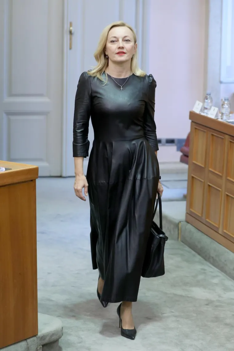 Marijana Petir pojavila se u kožnoj haljini. 