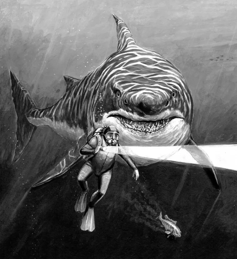 Fosilni zapisi pokazuju da je megalodon izumro prije otprilike 2,6 milijuna godina. To omogućuje znanstvenicima da pretpostave koje su druge životinje živjele u isto vrijeme. Livyatan je bio divovski kit sjemenjak koji je težio 50 tona i bio je otprilike iste dužine kao megalodon. Drugi kitovi, kao što su usati kitovi, također su postojali u oceanima s pretpovijesnim morskim psom i bili su dio njegove prehrane. Na jelovniku su možda bili i tuljani.