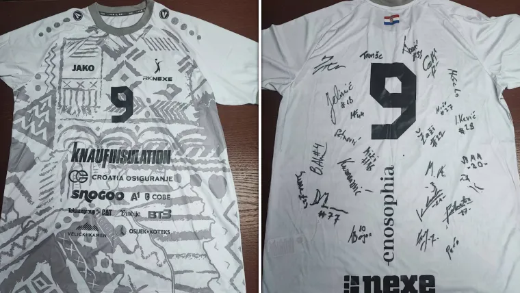 Dres RK Nexe s potpisima svih igrača