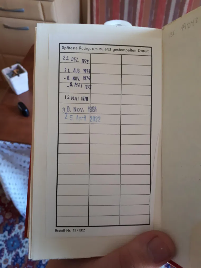 Knjiga koju nitko nije posudio 41 godinu.