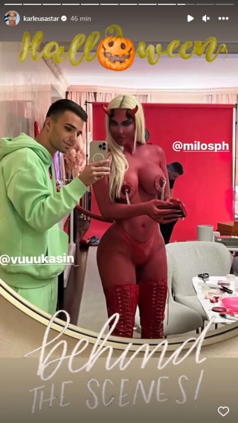 Jelena Karleuša osvanula kao vražica, cijela gola i obojena crvenom bojom: Jedni 'žele s njom u pakao', a drugi tvrde da je 'pukla odavno'