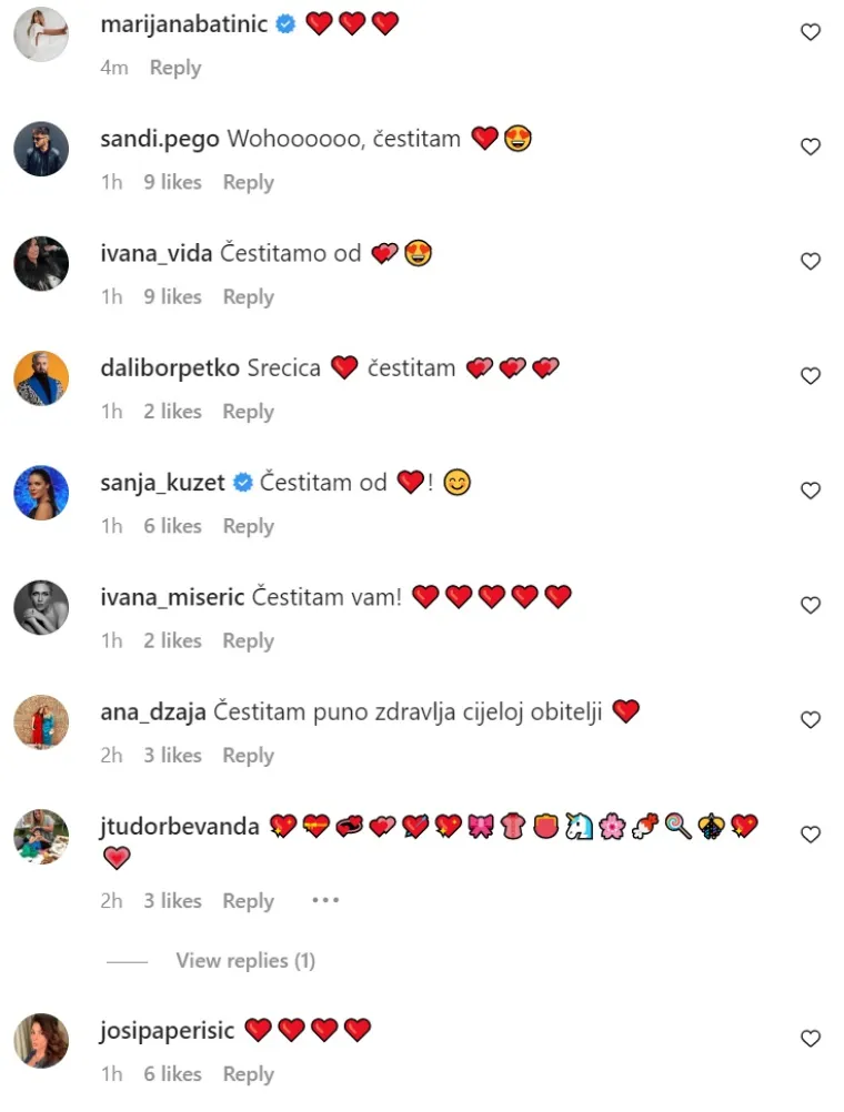Nema tko se nije oglasio, plju&scaron;te čestitke Franki i Vedranu: Maja &Scaron;uput, Ella Dvornik, Izabel Kovačić.... Pogledajte tko im se sve javio
