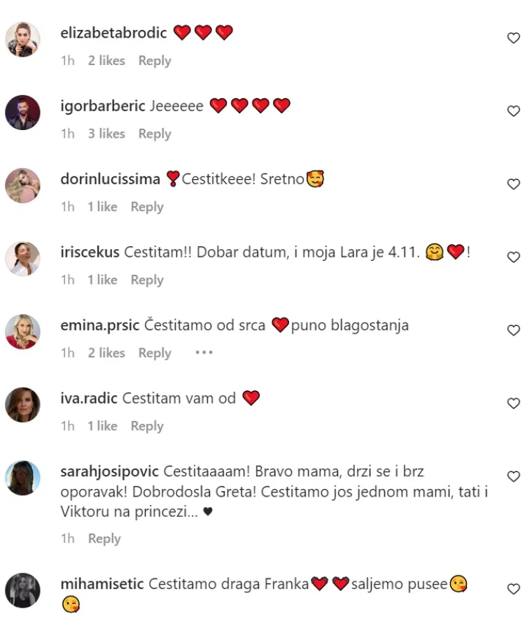 Nema tko se nije oglasio, plju&scaron;te čestitke Franki i Vedranu: Maja &Scaron;uput, Ella Dvornik, Izabel Kovačić.... Pogledajte tko im se sve javio