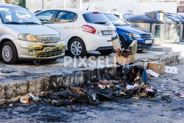 Pogledajte prizore zgari&scaron;ta dan poslije noći u kojoj su gorjeli kontejneri i automobili
