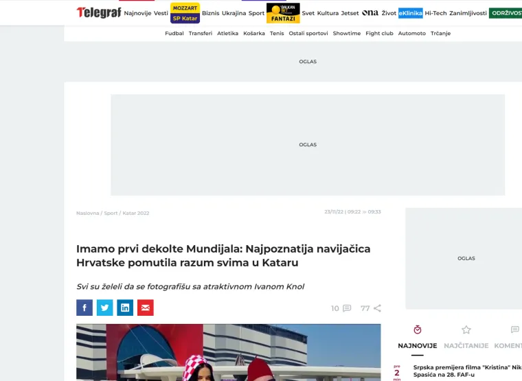 Hrvatska ljepotica bacila sve u trans, a pogotovo Srbe. Tuku se tko će joj dati bolje epitete