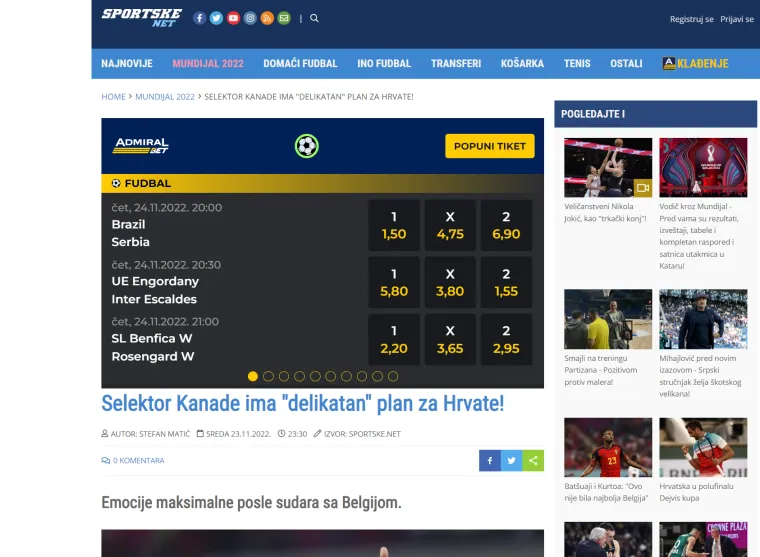 Prostačka izjava na račun Hrvatske odjeknula srpskim i bosanskim medijima: 'Poslao je šokantnu poruku pa se nasmijao'