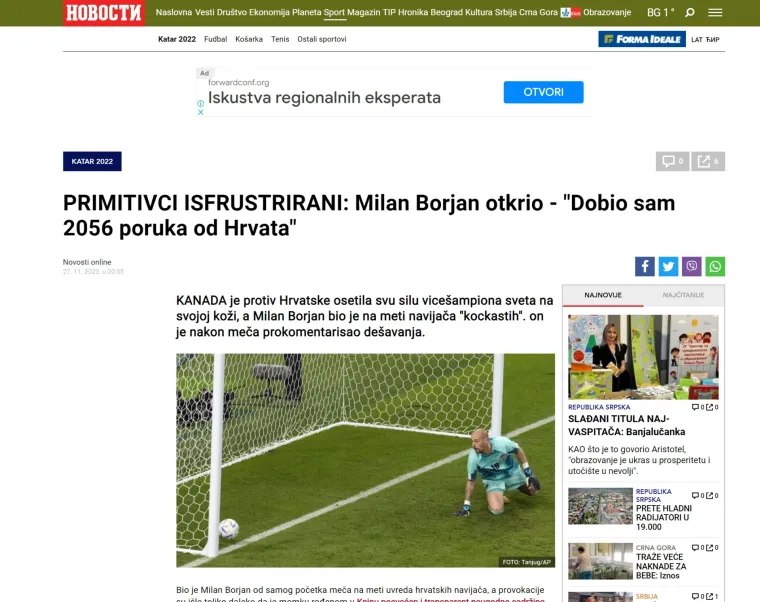 Srpski tabloidi i dalje 'divljaju', kao da nisu s ovog svijeta: 'Primitivci i ustaše pljuvali su našeg Borjana. To su djeca koja ne znaju kako je biti u ratu'