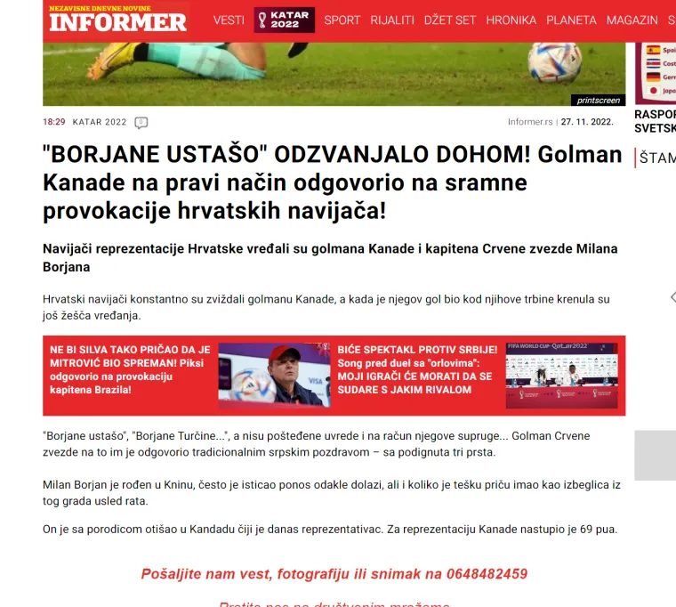 Srpski tabloidi i dalje 'divljaju', kao da nisu s ovog svijeta: 'Primitivci i ustaše pljuvali su našeg Borjana. To su djeca koja ne znaju kako je biti u ratu'