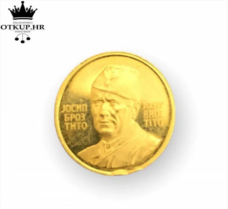 203,07 &euro; / 1530 kn - Zlatnik - s jedne strane Tito s druge Jajce.